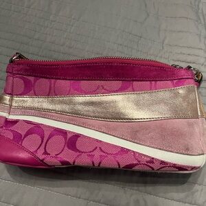 Pink vintage Coach wristlet